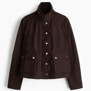 H&M Dark Brown Utility Jacket with Snap Buttons
